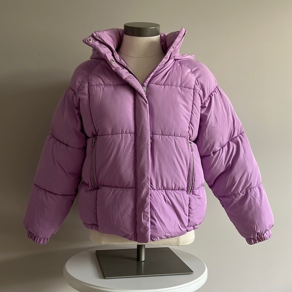 zara purple puffer jacket